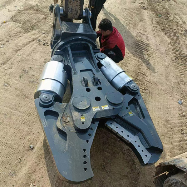 Dual-cylinder-hydraulic shears for excavator